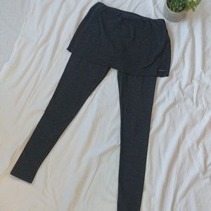 Yoga Pants With Skirt Overlay
